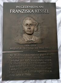 Gedenktafel Franziska Kessel, Landtag Mainz